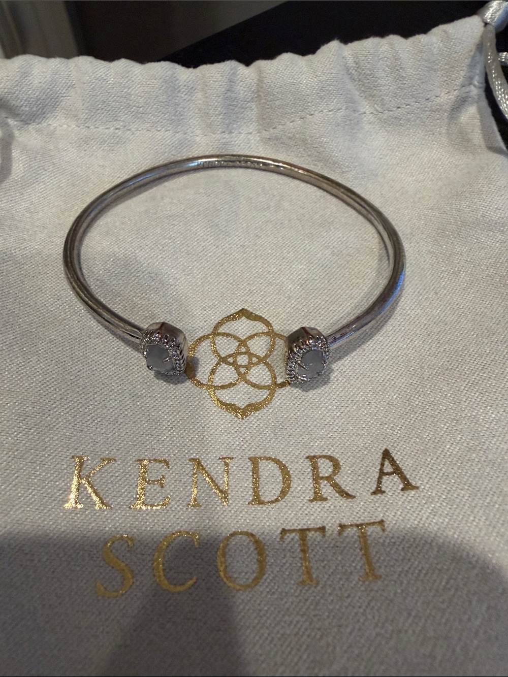 Kendra Scott Silver Open Cuff Bracelet with stone